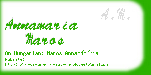 annamaria maros business card